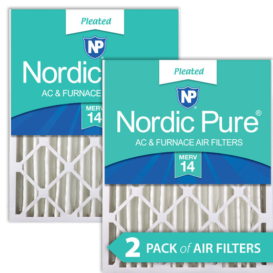 12x24x4 (3 5/8) Pleated MERV 14 Air Filters 2 Pack