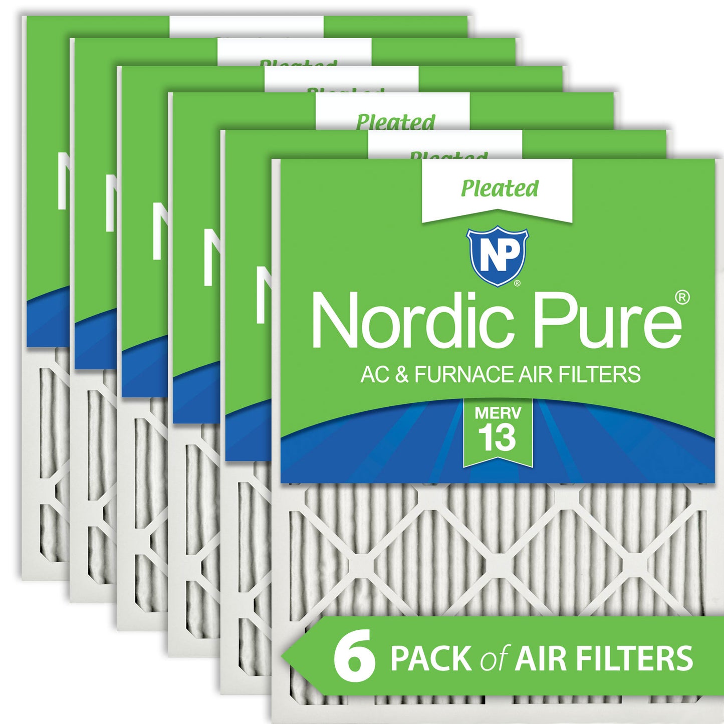 18x18x1 Pleated MERV 13 Air Filters 6 Pack