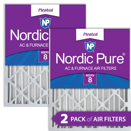 20x25x4 (3 5/8) Pleated MERV 8 Air Filters 2 Pack