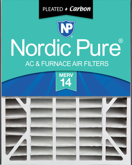 Air Bear 20x25x5 (4 7/8) Air Filter Replacement MERV 14 Plus Carbon 1 Pack