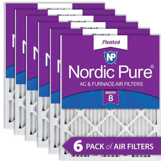 8x20x1 Pleated MERV 8 Air Filters 6 Pack