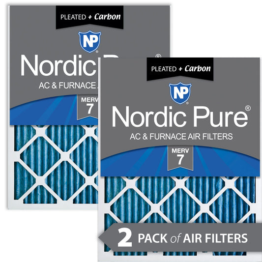 10x10x1 Pleated Air Filters MERV 7 Plus Carbon 2 Pack