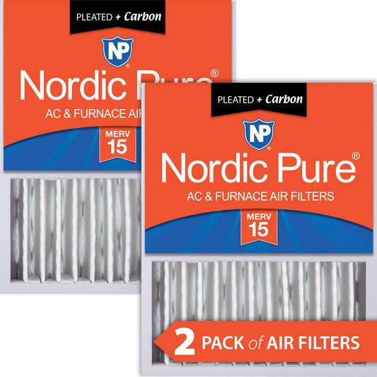 16x20x5 (4 3/8) Honeywell/Lennox Replacement Air Filters MERV 15 Plus Carbon 2 Pack
