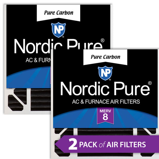20x20x5 (4 3/8) Honeywell/Lennox Replacement Pure Carbon Pleated Odor Reduction Merv 8 Furnace Filters 2 Pack