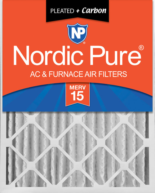 24x24x4 (3 5/8) Pleated Air Filters MERV 15 Plus Carbon 1 Pack