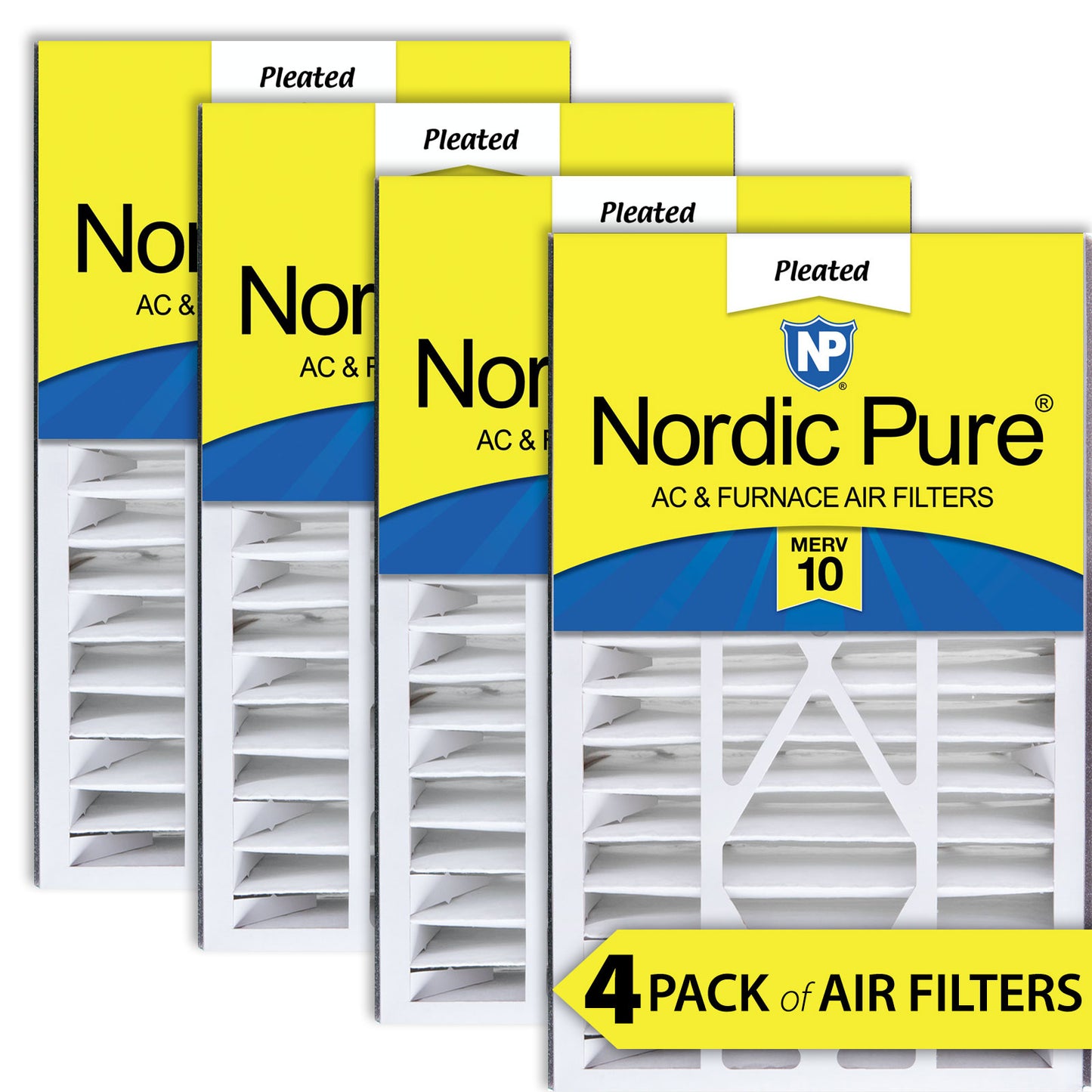 Air Bear 16x25x5 (4 7/8) Replacement 255649-105 MERV 10 Air Filters 4 Pack