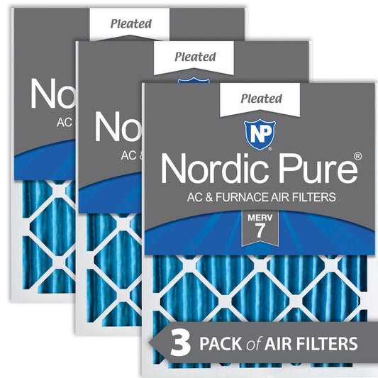 25x25x2 Pleated MERV 7 Air Filters 3 Pack