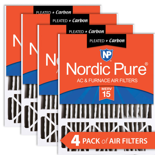 20x25x5 (4 3/8) Honeywell/Lennox Replacement Air Filters MERV 15 Plus Carbon 4 Pack