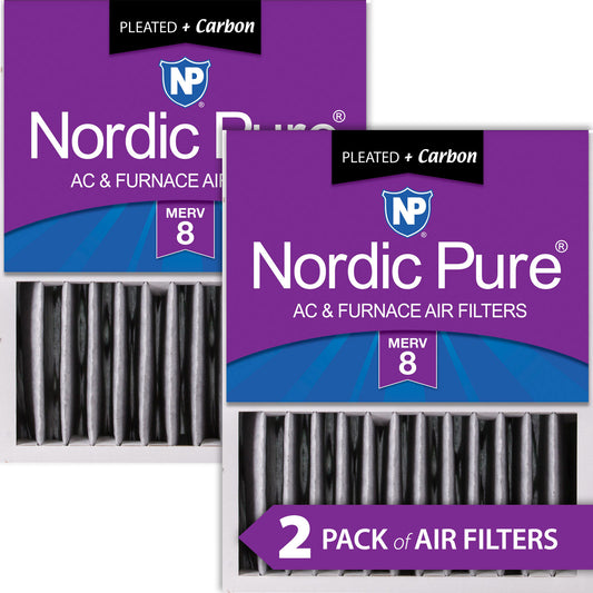 16x20x5 (4 3/8) Honeywell/Lennox Replacement Air Filters MERV 8 Pleated Plus Carbon 2 Pack