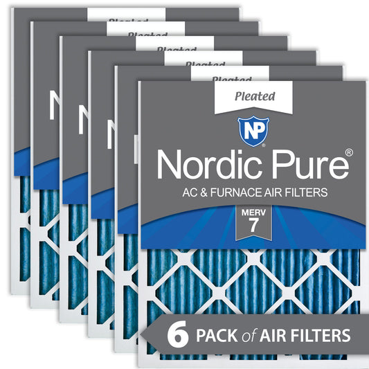 8x20x1 Pleated MERV 7 Air Filters 6 Pack
