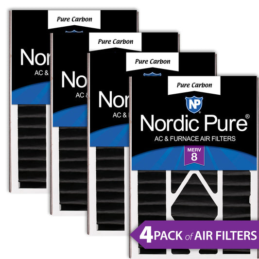 Air Bear 16x25x5 (4 7/8) Replacement 259112-105 Pure Carbon Pleated Odor Reduction Merv 8 Furnace Filters 4 Pack